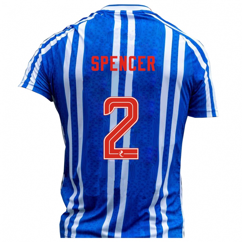 ילדים Joe Spencer #2 כחול לבן ג'רזי ביתית 2025/26 חולצה קצרה