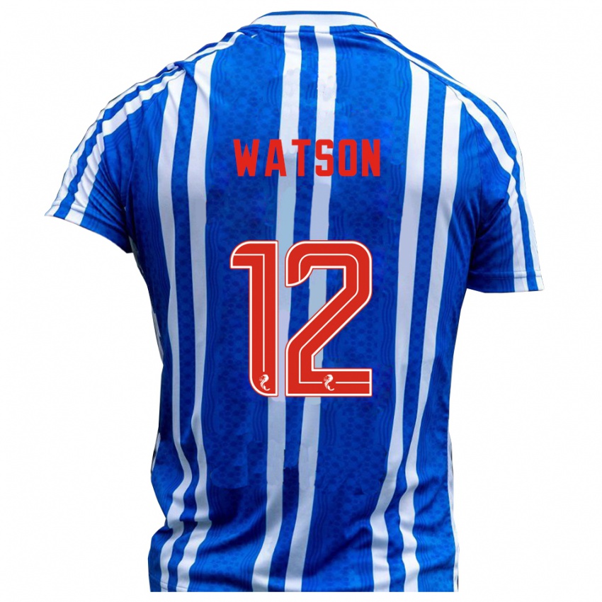 ילדים David Watson #12 כחול לבן ג'רזי ביתית 2025/26 חולצה קצרה