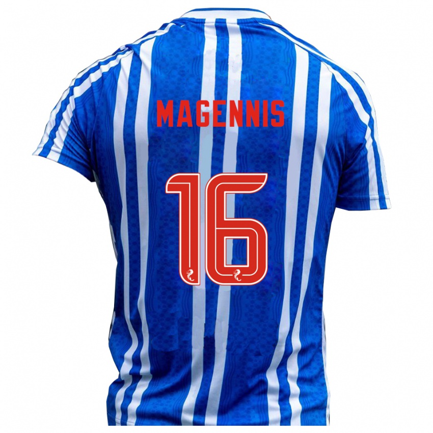 ילדים קייל מאגניס #16 כחול לבן ג'רזי ביתית 2025/26 חולצה קצרה