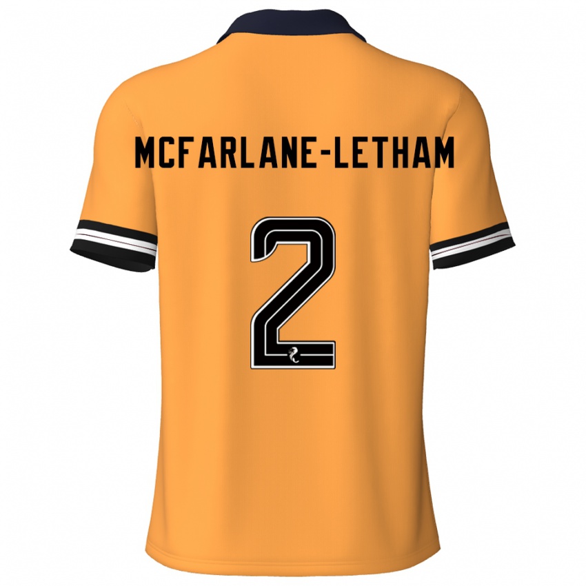 ילדים Jay Mcfarlane-Letham #2 צהוב שחור ג'רזי ביתית 2025/26 חולצה קצרה
