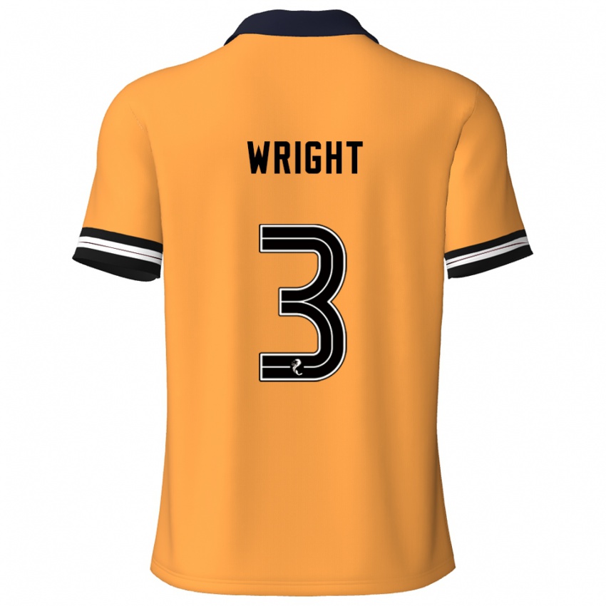 ילדים Duncan Wright #3 צהוב שחור ג'רזי ביתית 2025/26 חולצה קצרה