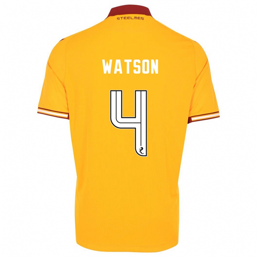 ילדים Chelsie Watson #4 צהוב בורדו ג'רזי ביתית 2025/26 חולצה קצרה