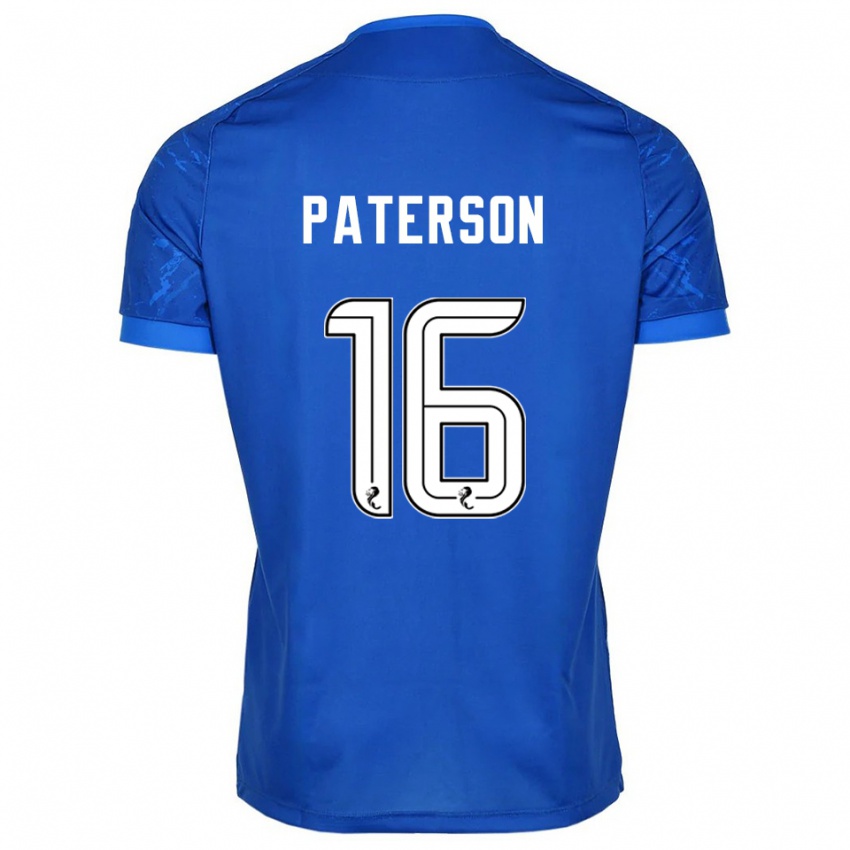 ילדים Megan Paterson #16 כחול לבן ג'רזי ביתית 2025/26 חולצה קצרה