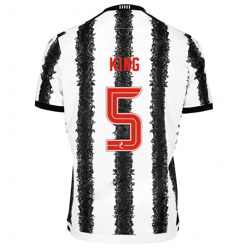 ילדים Richard King #5 לבן שחור ג'רזי ביתית 2025/26 חולצה קצרה