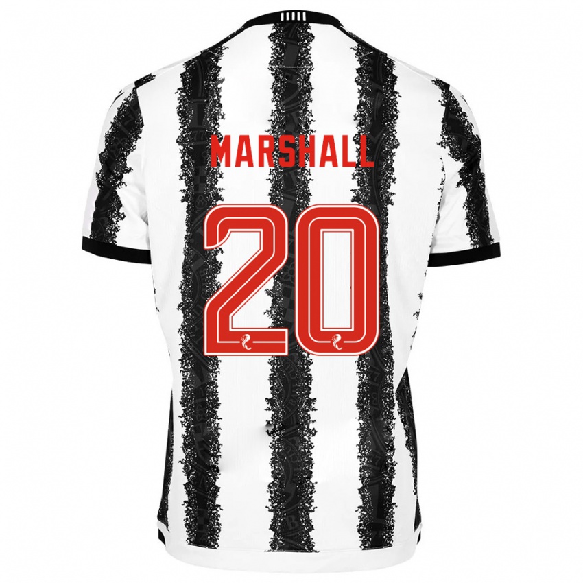 ילדים Lewis Marshall #20 לבן שחור ג'רזי ביתית 2025/26 חולצה קצרה