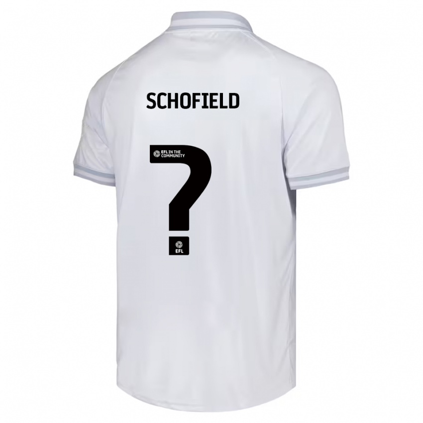 ילדים Eden Schofield #0 לבן אפור שחור הרחק ג'רזי 2025/26 חולצה קצרה