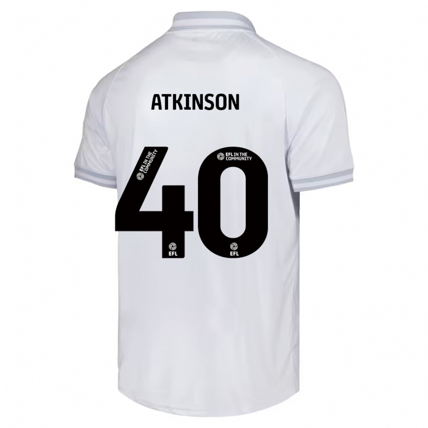 ילדים ארון אטקינסון #40 לבן אפור שחור הרחק ג'רזי 2025/26 חולצה קצרה