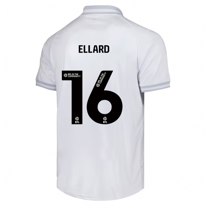 ילדים Aston Ellard #16 לבן אפור שחור הרחק ג'רזי 2025/26 חולצה קצרה