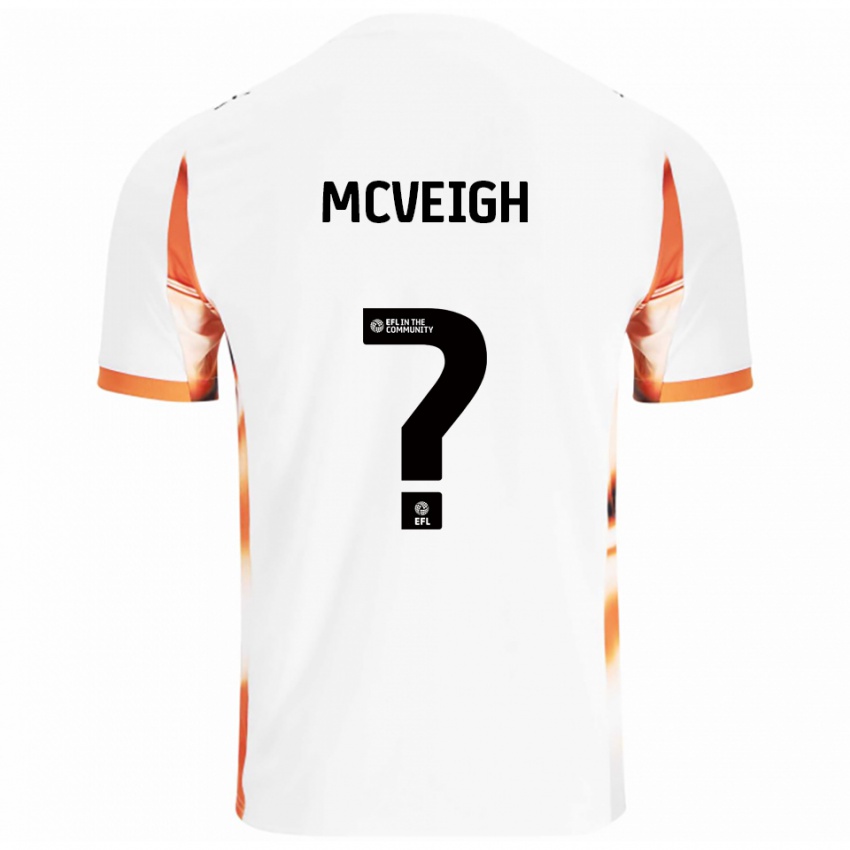 ילדים Conor Mcveigh #0 לבן כתום שחור הרחק ג'רזי 2025/26 חולצה קצרה