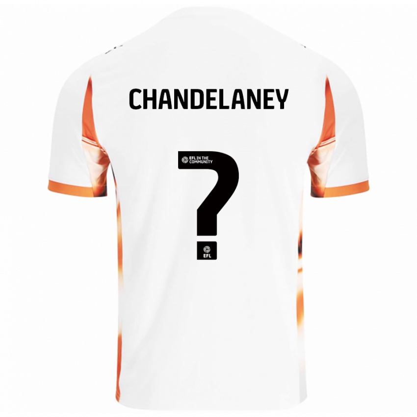 ילדים Yulan Chandelaney #0 לבן כתום שחור הרחק ג'רזי 2025/26 חולצה קצרה