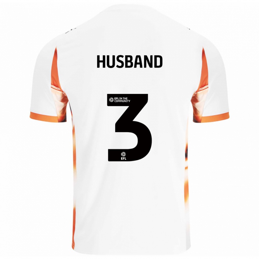 ילדים ג'יימס האסבנד #3 לבן כתום שחור הרחק ג'רזי 2025/26 חולצה קצרה