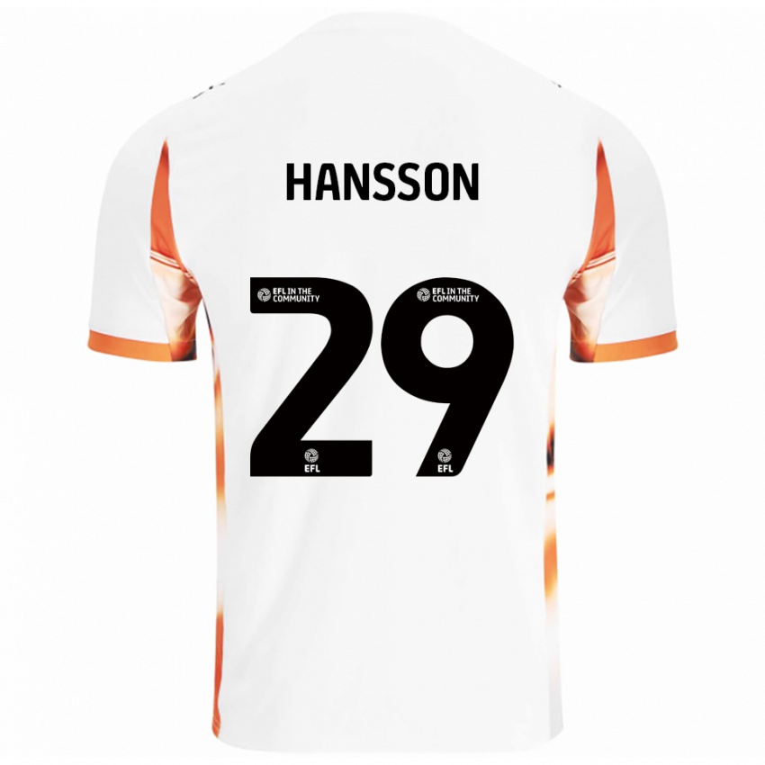 ילדים אמיל הנסון #29 לבן כתום שחור הרחק ג'רזי 2025/26 חולצה קצרה