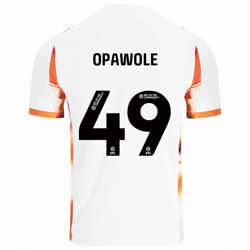 ילדים ג׳ונסון אופאוולה #49 לבן כתום שחור הרחק ג'רזי 2025/26 חולצה קצרה