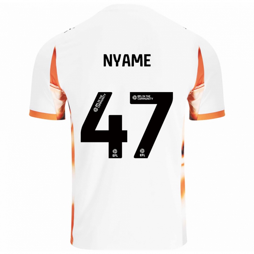 ילדים Josh Nyame #47 לבן כתום שחור הרחק ג'רזי 2025/26 חולצה קצרה