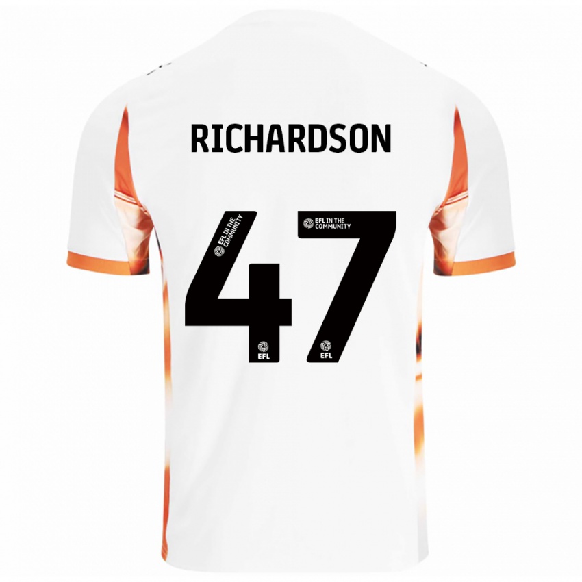 ילדים Jack Richardson #47 לבן כתום שחור הרחק ג'רזי 2025/26 חולצה קצרה