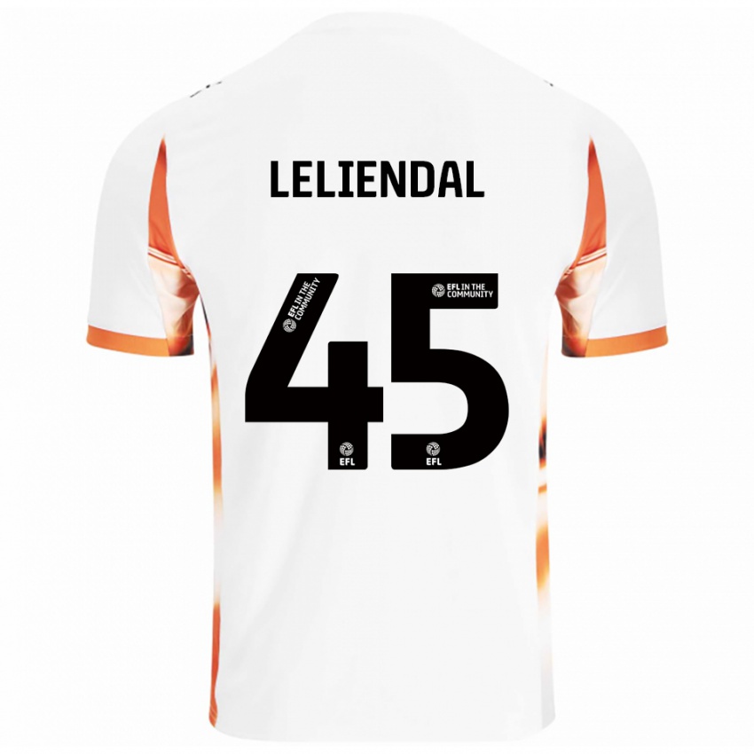 ילדים Ky-Mani Leliendal #45 לבן כתום שחור הרחק ג'רזי 2025/26 חולצה קצרה