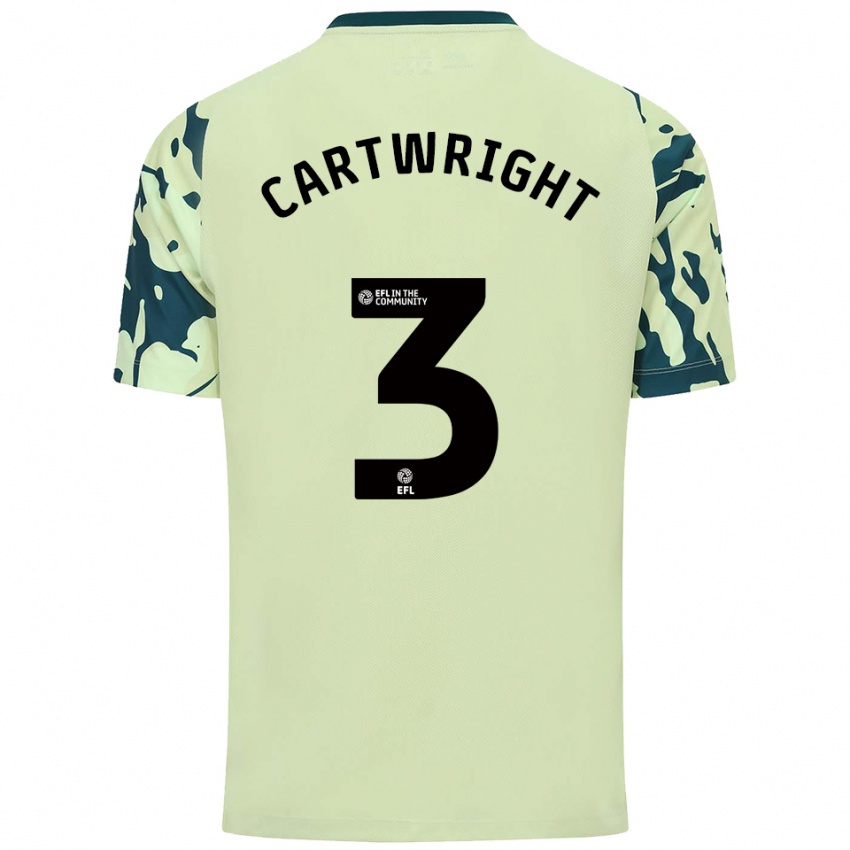 ילדים Logan Cartwright #3 ירוק כהה הרחק ג'רזי 2025/26 חולצה קצרה
