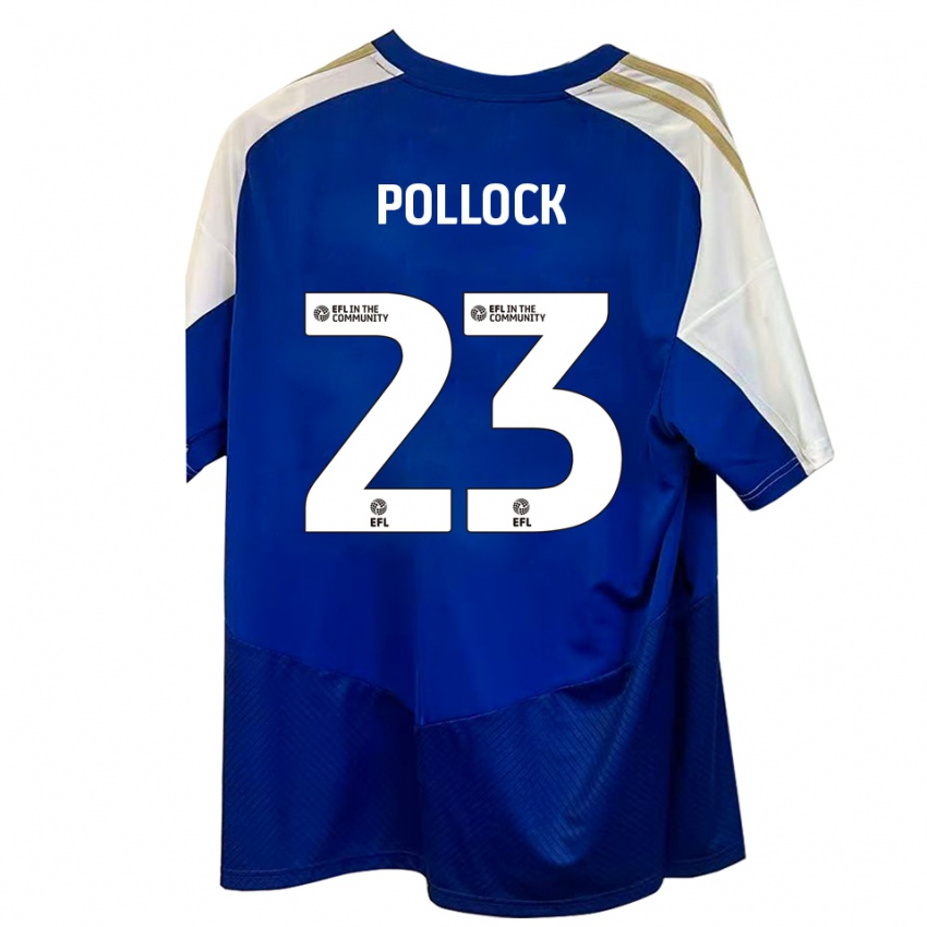 ילדים Amber Pollock #23 כחול לבן זהב הרחק ג'רזי 2025/26 חולצה קצרה