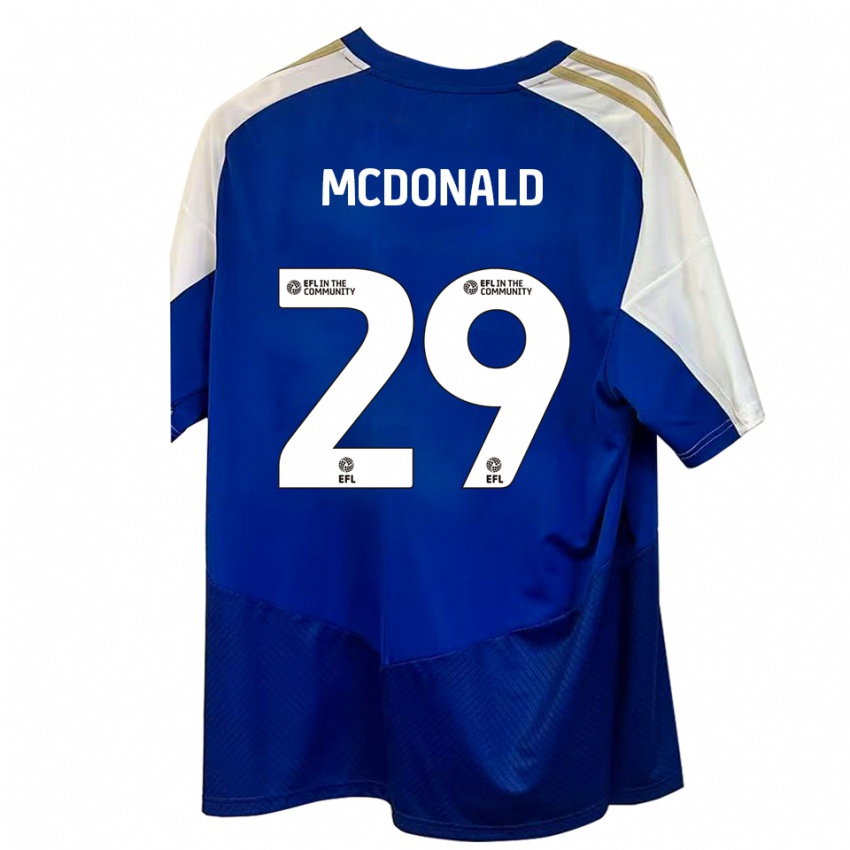 ילדים Kevin Mcdonald #29 כחול לבן זהב הרחק ג'רזי 2025/26 חולצה קצרה