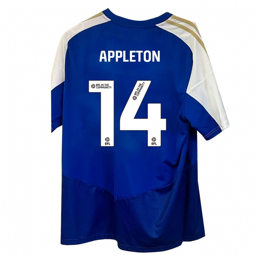 ילדים Harry Appleton #14 כחול לבן זהב הרחק ג'רזי 2025/26 חולצה קצרה