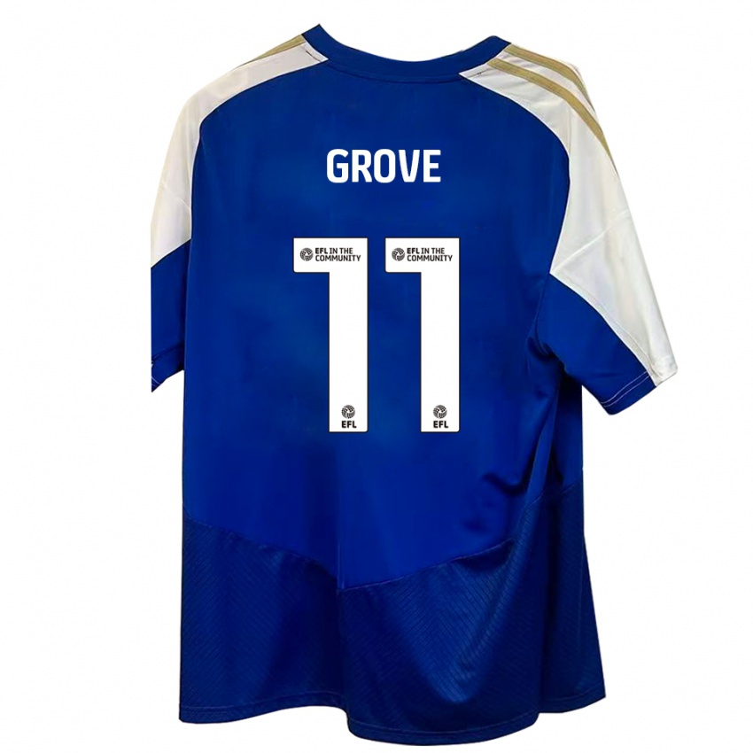 ילדים Jade Grove #11 כחול לבן זהב הרחק ג'רזי 2025/26 חולצה קצרה