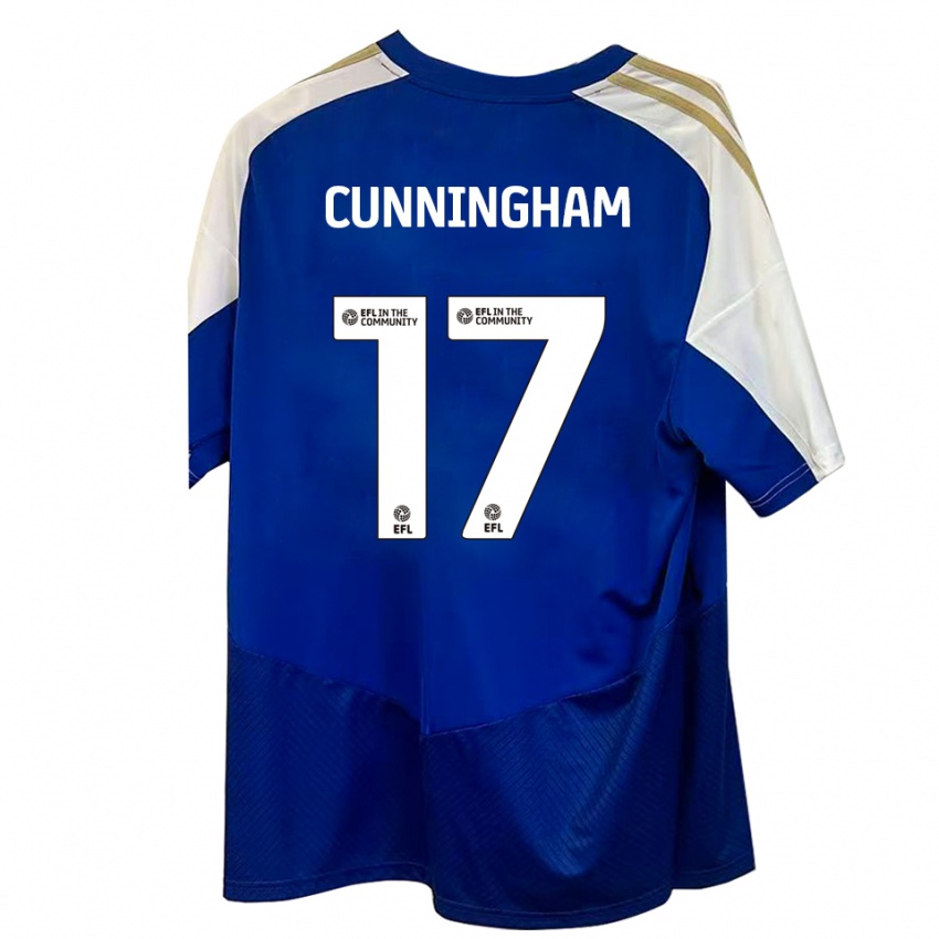 ילדים Zoe Cunningham #17 כחול לבן זהב הרחק ג'רזי 2025/26 חולצה קצרה