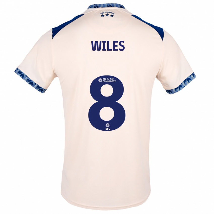 ילדים בן ויילס #8 לבן שמנת כחול נייבי הרחק ג'רזי 2025/26 חולצה קצרה