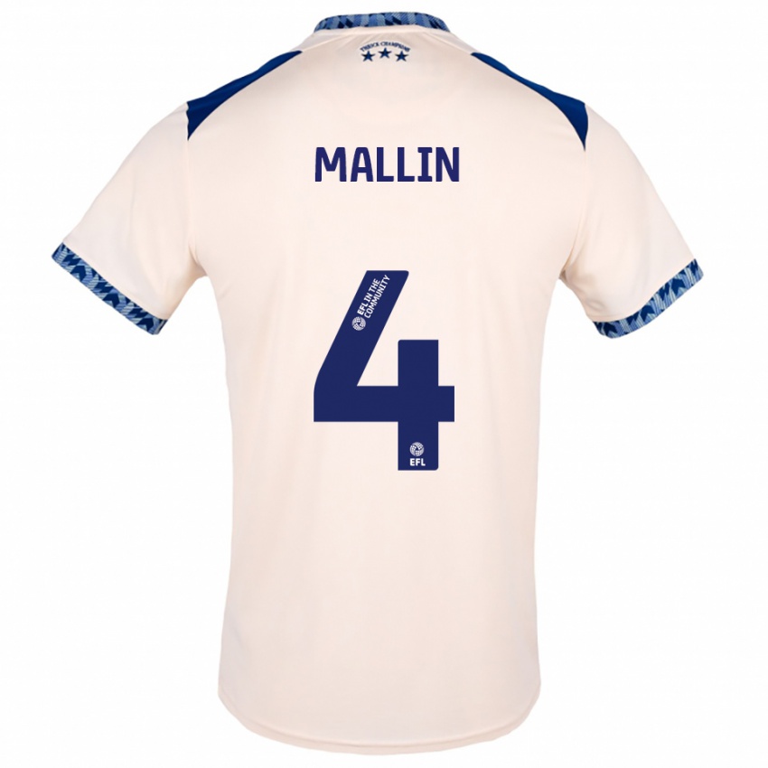 ילדים קייט מאלין #4 לבן שמנת כחול נייבי הרחק ג'רזי 2025/26 חולצה קצרה