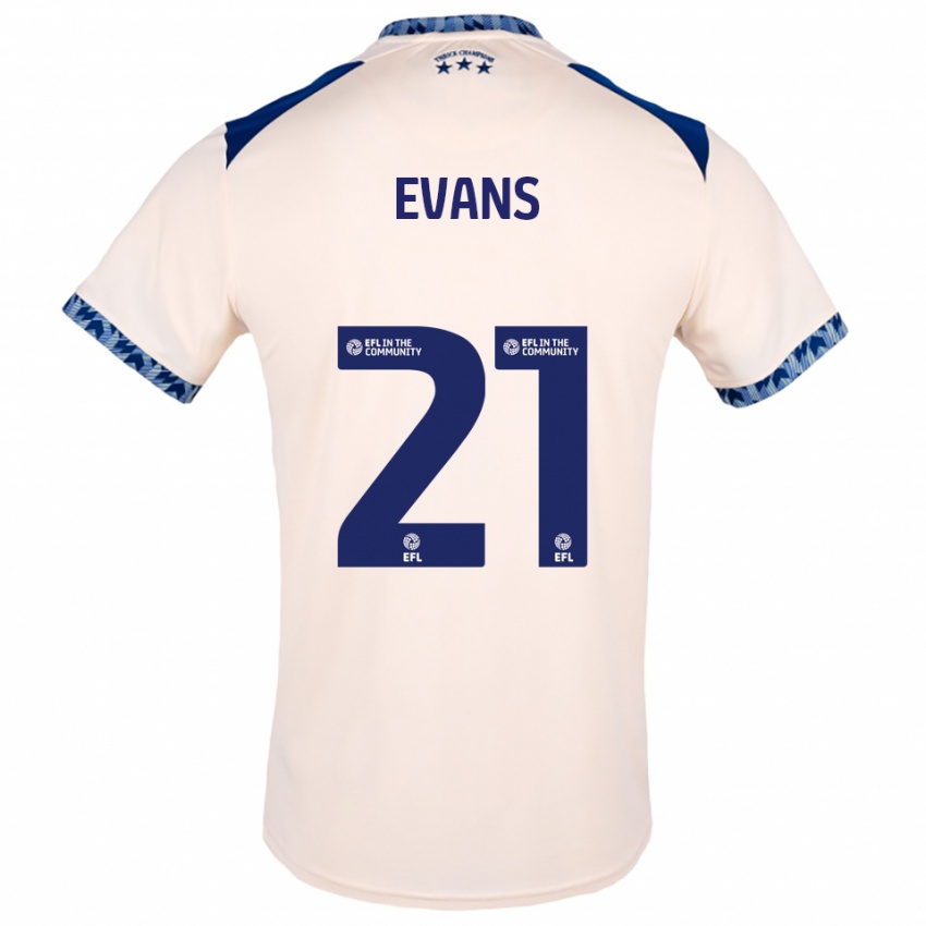 ילדים אנטוני אוונס #21 לבן שמנת כחול נייבי הרחק ג'רזי 2025/26 חולצה קצרה