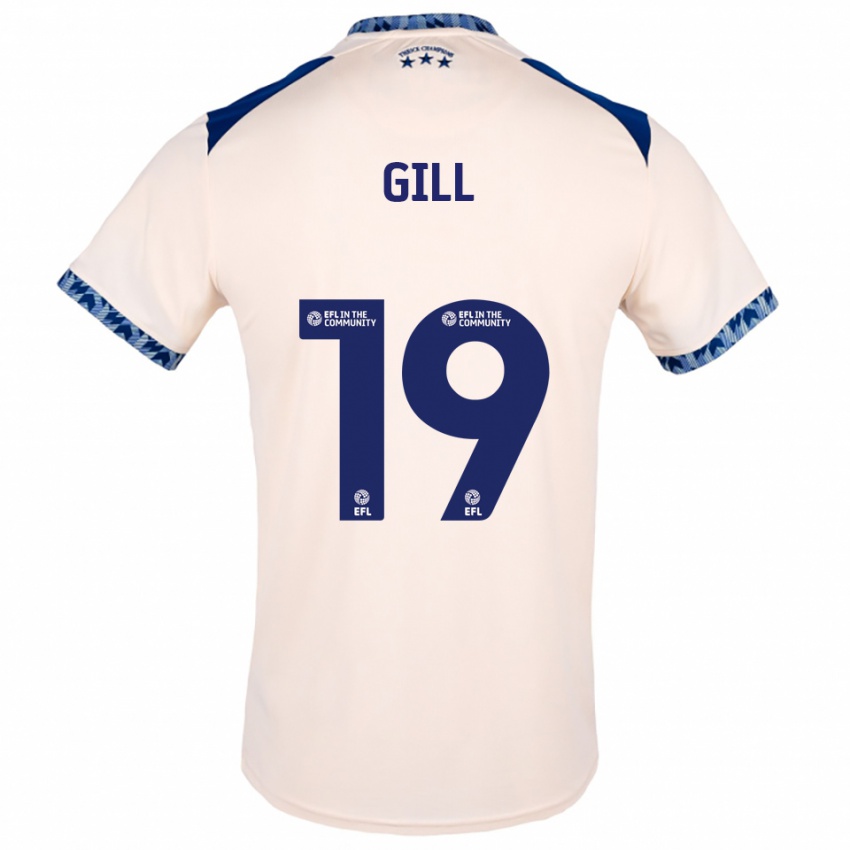 ילדים Charlotte Gill #19 לבן שמנת כחול נייבי הרחק ג'רזי 2025/26 חולצה קצרה