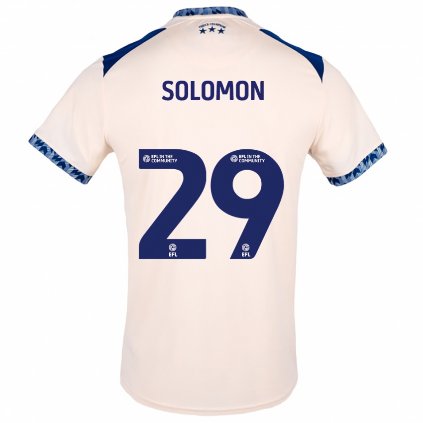ילדים אקו סולומון #29 לבן שמנת כחול נייבי הרחק ג'רזי 2025/26 חולצה קצרה