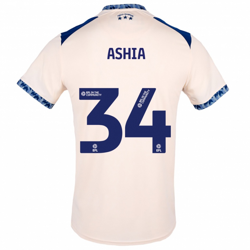 ילדים קמרון אשיה #34 לבן שמנת כחול נייבי הרחק ג'רזי 2025/26 חולצה קצרה