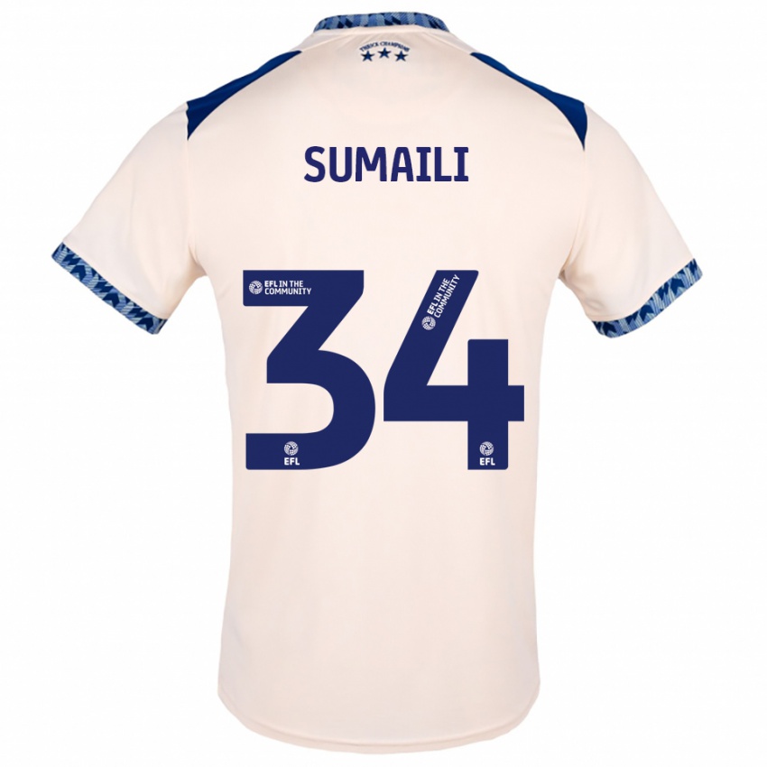 ילדים פאלון סומאילי #34 לבן שמנת כחול נייבי הרחק ג'רזי 2025/26 חולצה קצרה