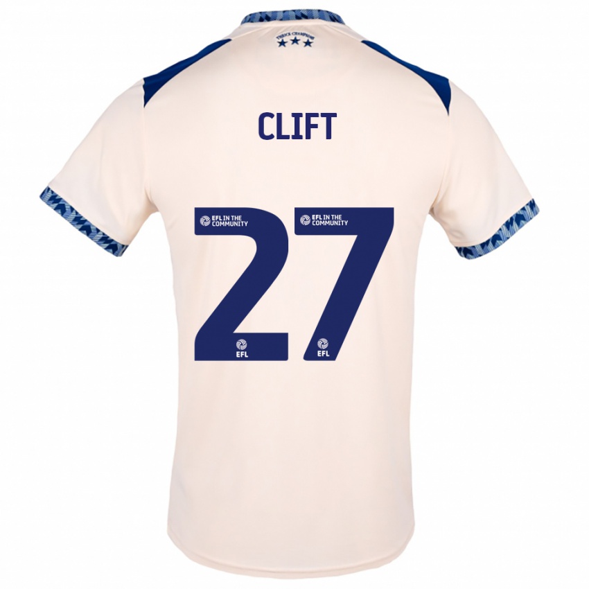 ילדים Cassidy Clift #27 לבן שמנת כחול נייבי הרחק ג'רזי 2025/26 חולצה קצרה