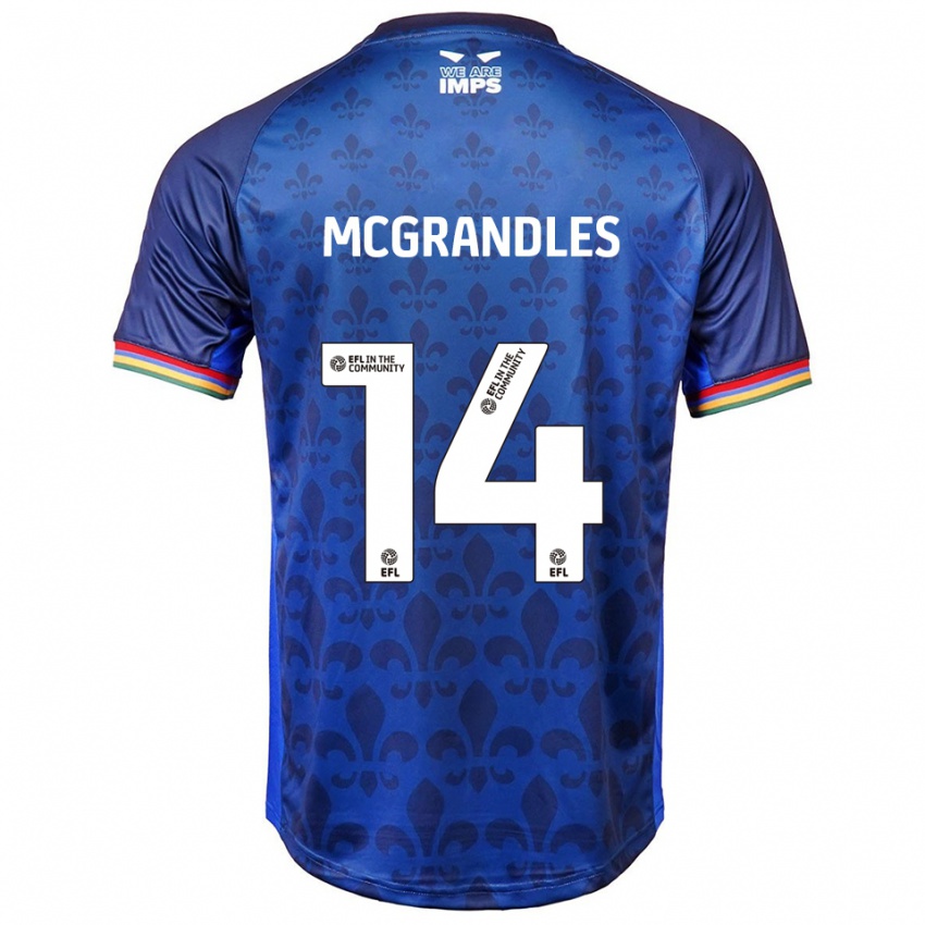 ילדים Conor Mcgrandles #14 כחול נייבי הרחק ג'רזי 2025/26 חולצה קצרה