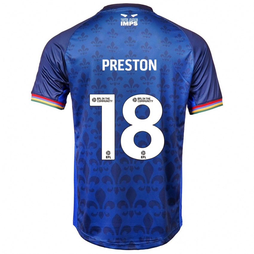 ילדים Rory Preston #18 כחול נייבי הרחק ג'רזי 2025/26 חולצה קצרה