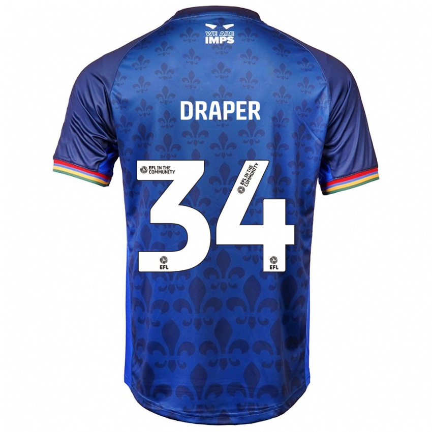 ילדים פרדי דרייפר #34 כחול נייבי הרחק ג'רזי 2025/26 חולצה קצרה