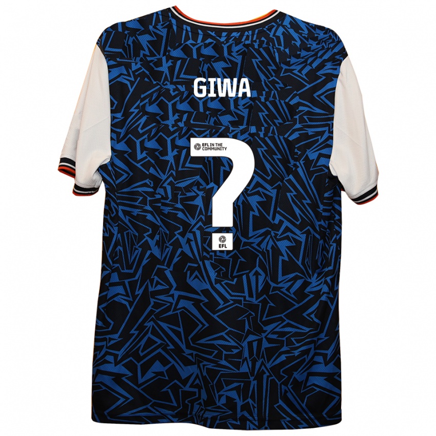 ילדים Tyrell Giwa #0 כחול שחור לבן הרחק ג'רזי 2025/26 חולצה קצרה