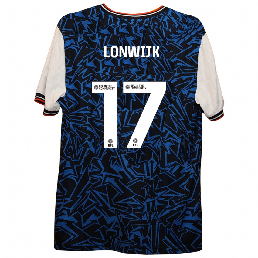 ילדים Nigel Lonwijk #17 כחול שחור לבן הרחק ג'רזי 2025/26 חולצה קצרה