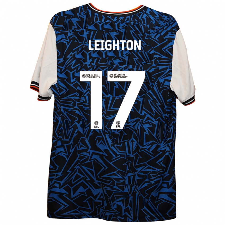 ילדים Amber Leighton #17 כחול שחור לבן הרחק ג'רזי 2025/26 חולצה קצרה