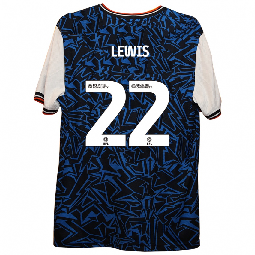 ילדים Shanice Lewis #22 כחול שחור לבן הרחק ג'רזי 2025/26 חולצה קצרה