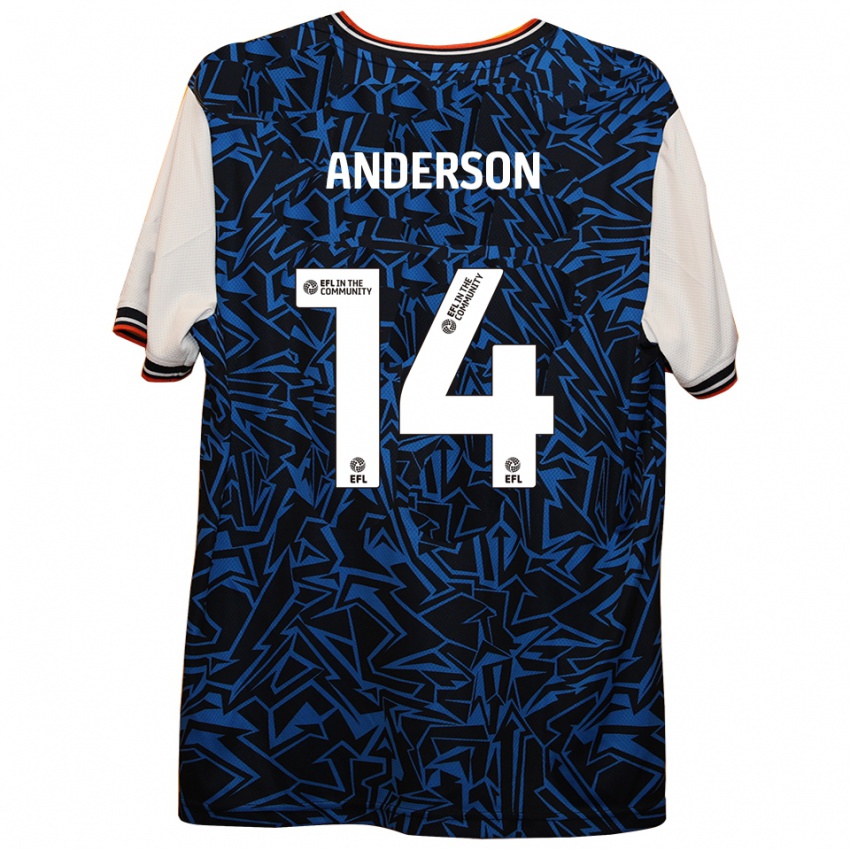 ילדים Sam Anderson #14 כחול שחור לבן הרחק ג'רזי 2025/26 חולצה קצרה