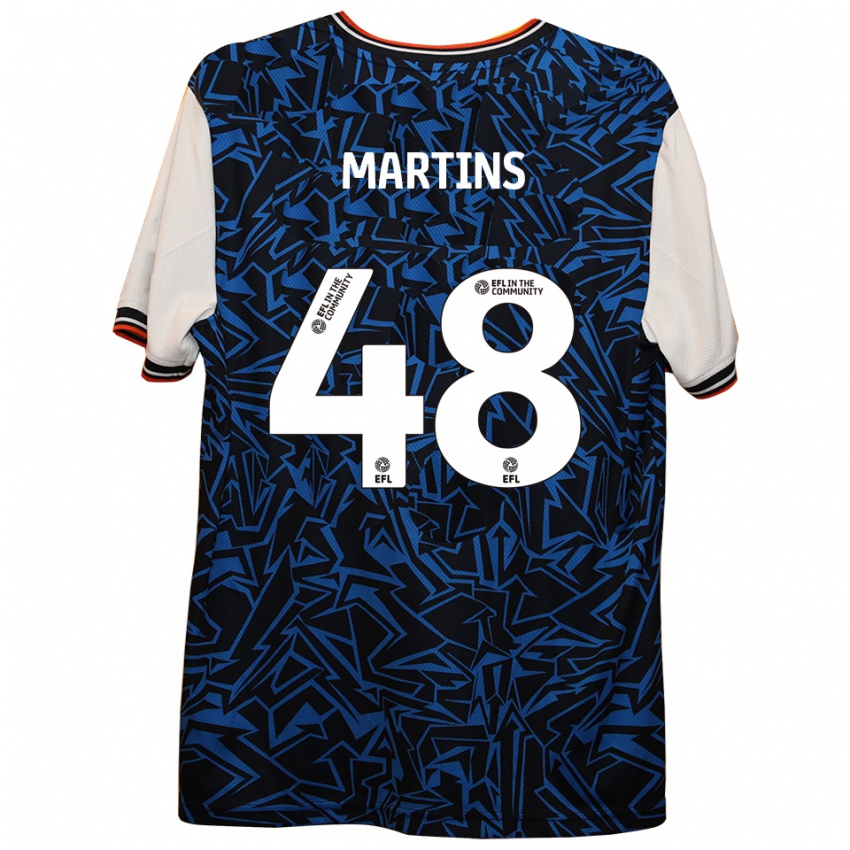 ילדים דומיניק דוס סנטוס מרטינס #48 כחול שחור לבן הרחק ג'רזי 2025/26 חולצה קצרה