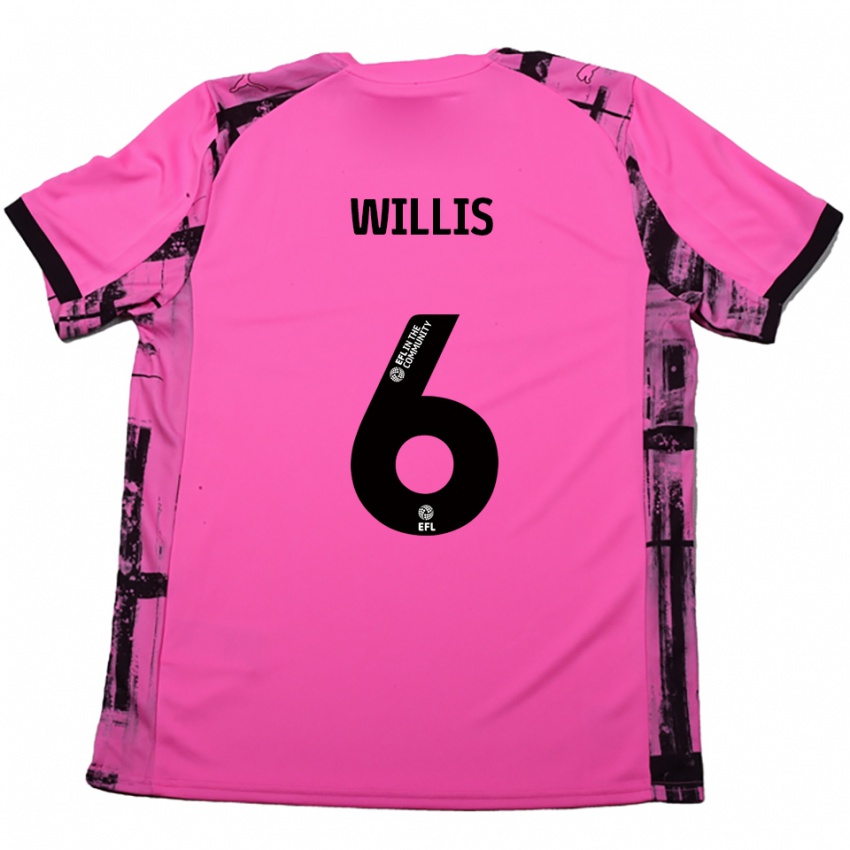 ילדים Jordan Willis #6 אדום ורד שחור הרחק ג'רזי 2025/26 חולצה קצרה