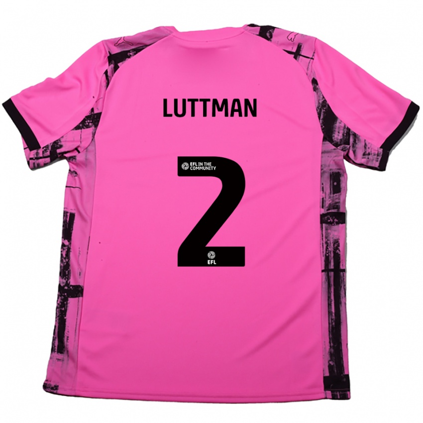 ילדים Bianca Luttman #2 אדום ורד שחור הרחק ג'רזי 2025/26 חולצה קצרה