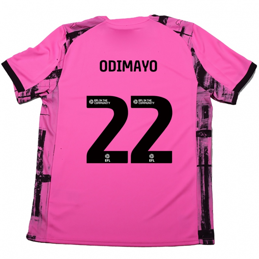 ילדים Akin Odimayo #22 אדום ורד שחור הרחק ג'רזי 2025/26 חולצה קצרה