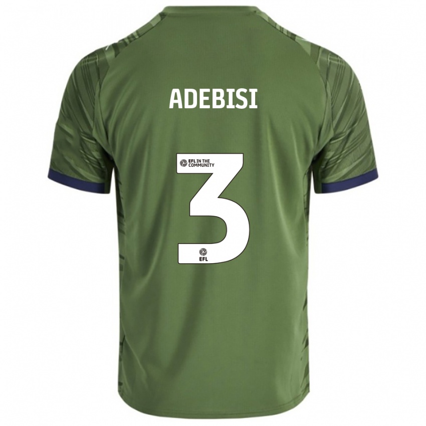 ילדים Rio Adebisi #3 ירוק לבן הרחק ג'רזי 2025/26 חולצה קצרה