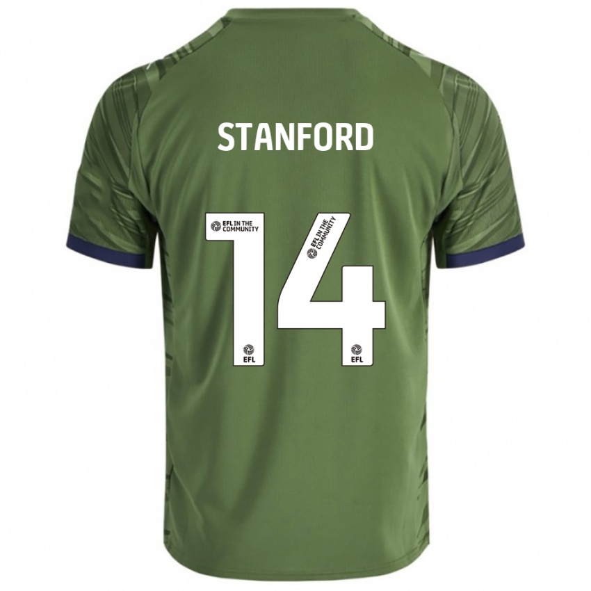 ילדים Jessica Stanford #14 ירוק לבן הרחק ג'רזי 2025/26 חולצה קצרה