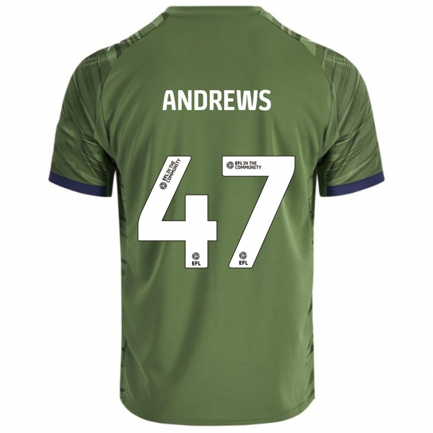 ילדים ג'ו אנדרוז #47 ירוק לבן הרחק ג'רזי 2025/26 חולצה קצרה