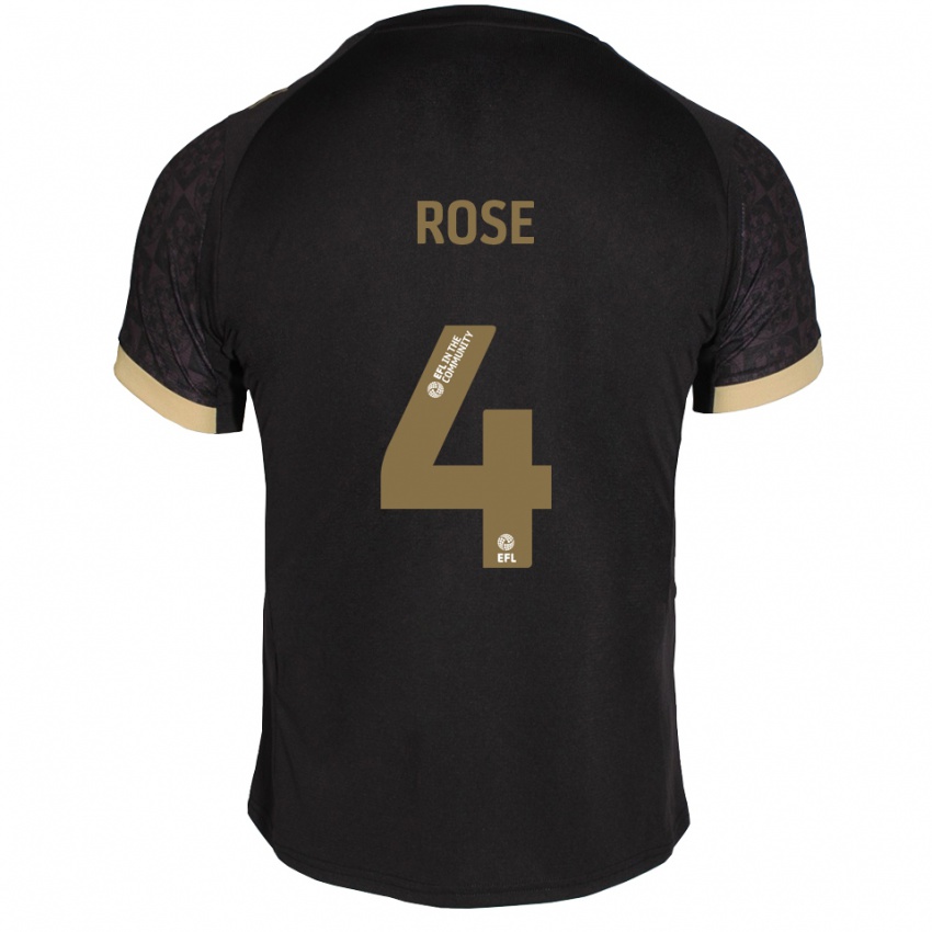 ילדים ג'מה רוז #4 שחור זהב הרחק ג'רזי 2025/26 חולצה קצרה